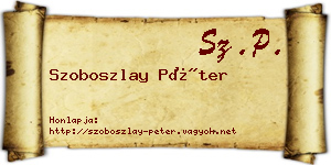 Szoboszlay Péter névjegykártya